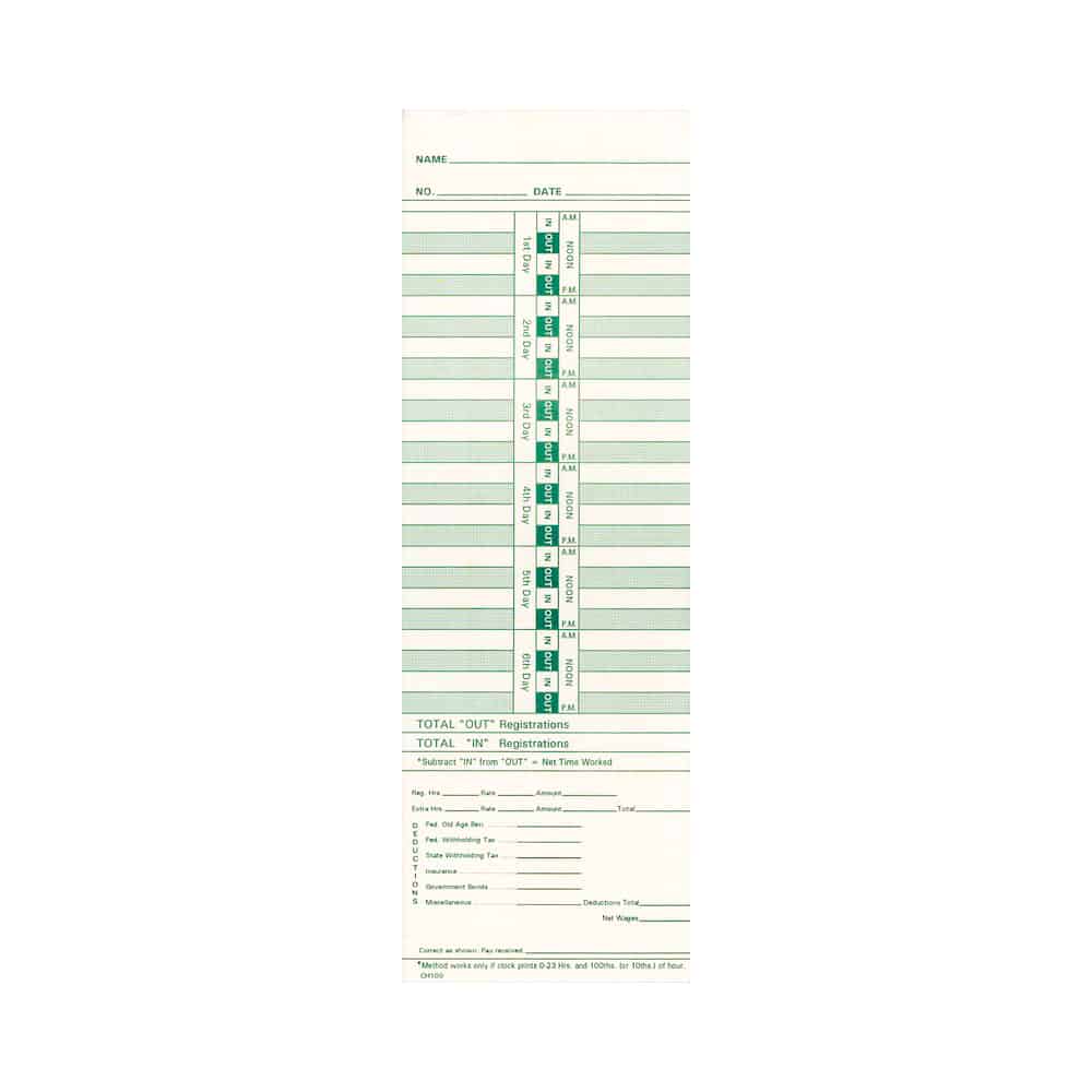 weekly time cards