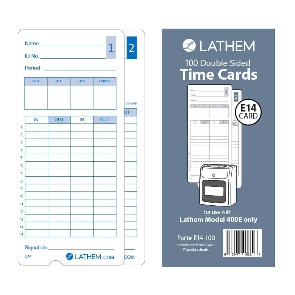 White Lathem Time 400E Top-Feed Time Clock Bundle 